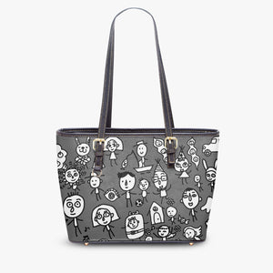 586. Large -Leather Tote Bag Friends on the Earth