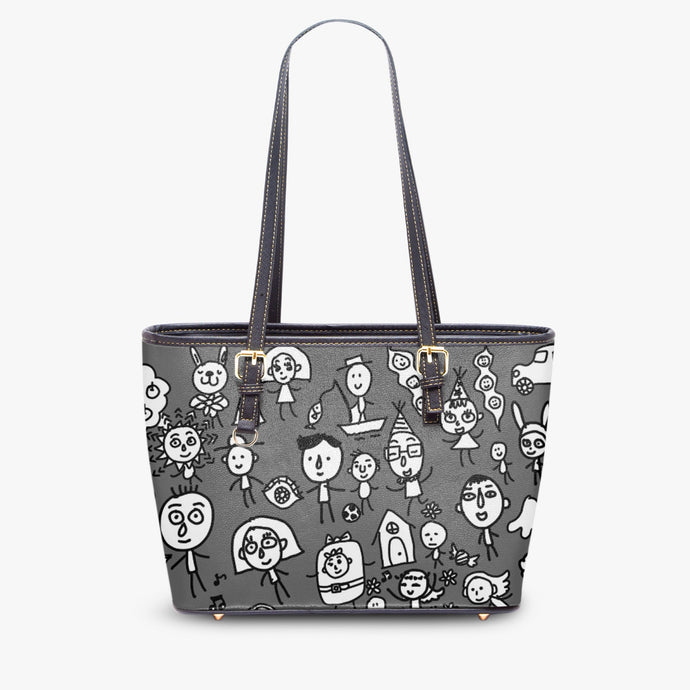 586. Large -Leather Tote Bag Friends on the Earth