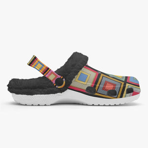 colorful square- Lined  Clogs