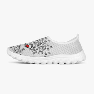 Tree in white- Women's Slip-On Mesh