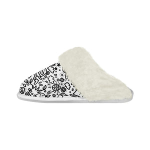 Cotton slippers with fur edges