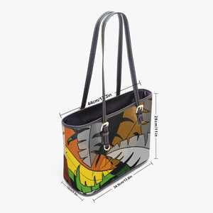 586. Large Leather Tote Bag Jungle