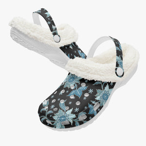 Blue flower-Lined  Clogs