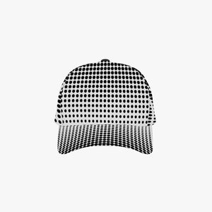 White with black dots- Baseball Cap