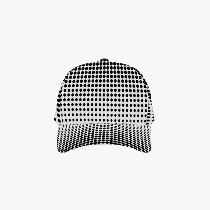 White with black dots- Baseball Cap