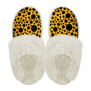 Cotton slippers with fur edges