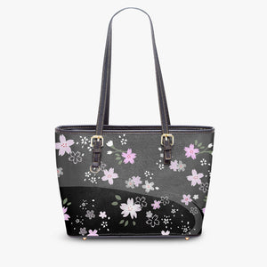 586. Large Leather Tote Bag for Women Yozakura black