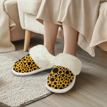 Load image into Gallery viewer, Cotton slippers with fur edges
