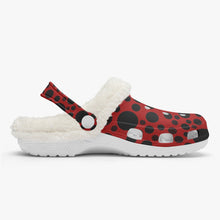 Load image into Gallery viewer, Red with black dots-Lined Clogs
