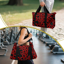 Load image into Gallery viewer, 'Red with Black dots' Weekender Bag
