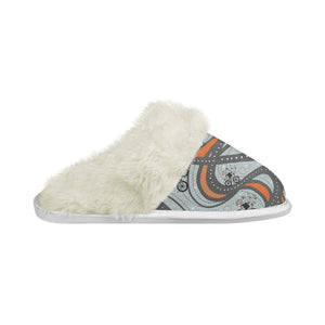 Cotton slippers with fur edges