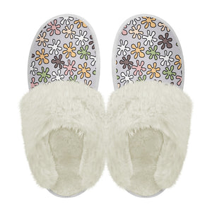 Cotton slippers with fur edges