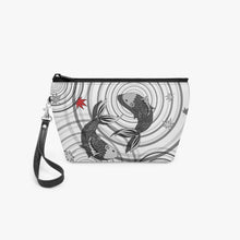 画像をギャラリービューアに読み込む, 288. Zipper Bag with Wrist Strap Koi Fish white
