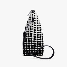 Load image into Gallery viewer, White with black dots-Zipper Sling Bag
