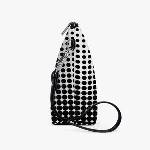 White with black dots-Zipper Sling Bag