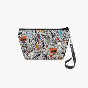 288. Zipper Makeup Bag with Wrist Strap Halloween- zipper strap bag