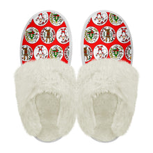 Load image into Gallery viewer, Cotton slippers with fur edges
