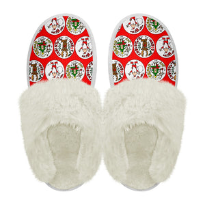 Cotton slippers with fur edges