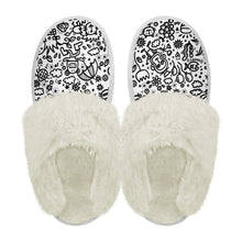 Load image into Gallery viewer, Cotton slippers with fur edges
