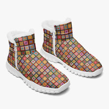 Load image into Gallery viewer, Colorful Square- Fur Zipper Up Boots
