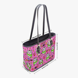 586. Large- Leather Tote Bag  Manekineko