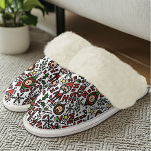 Load image into Gallery viewer, ‘Merry’ Cotton slippers with fur edges
