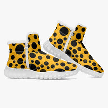 画像をギャラリービューアに読み込む, Yellow with Black dots- Fur Zipper Up Boots
