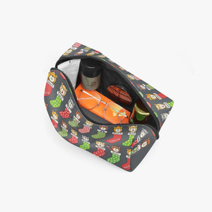 585. ‘Holiday socks’ Boxy Makeup Bag