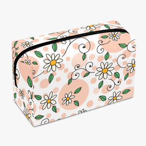 Spring Daisy in Pink-Large Capacity Travel Makeup Bag