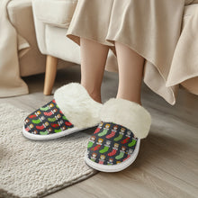 Load image into Gallery viewer, Cotton slippers with fur edges
