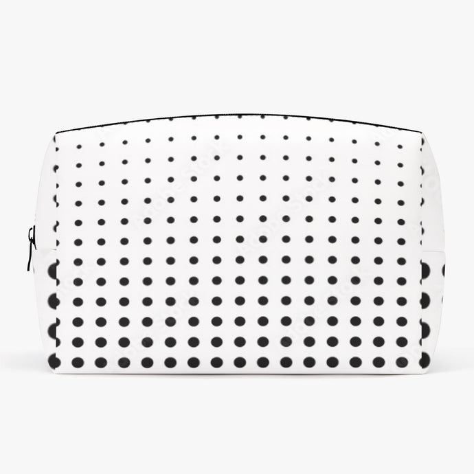 White with Black dots.-Large Capacity Travel Makeup Bag