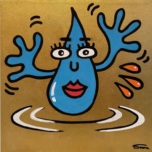 'Water' 12"x12" (30cm x 30cm) Canvas Art
