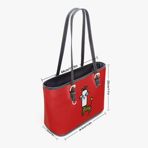 586. ‘Giraffe Human’ Large Leather Tote Bag for Women