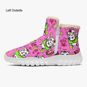 446. Cotton-pad Fur Zipper Up Boots Manekineko