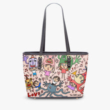 画像をギャラリービューアに読み込む, 586. Large- Leather Tote Bag You are not alone pink
