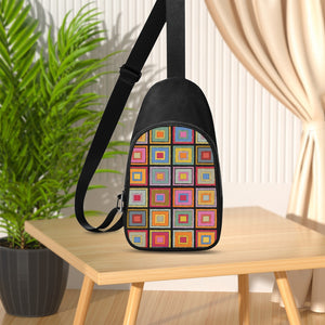 Colorful Square-. Chest Bag