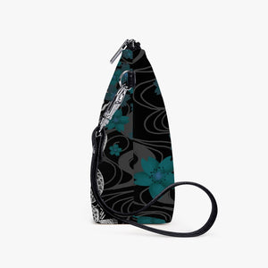 Yozakura Black.-Zipper Sling  Bag