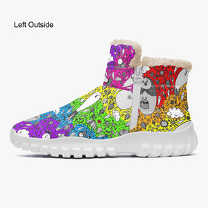 Dream in Rainbow- Fur Zipper Up Boots