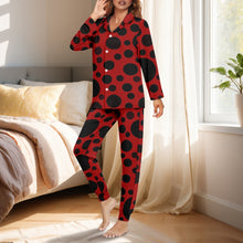 Load image into Gallery viewer, 'Red with Black dots' Women's Pajama Set

