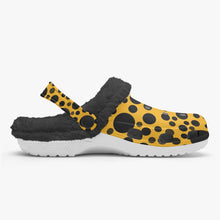 Load image into Gallery viewer, Yellow with black dots-Lined  Clogs
