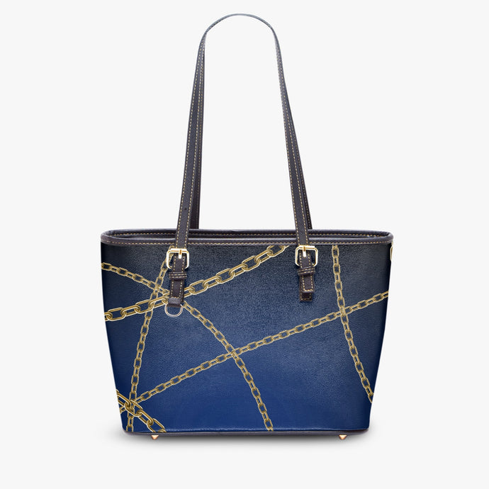 586. Large -Leather Tote Bag Chains