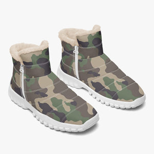 Camo- Fur Zipper Up Boots