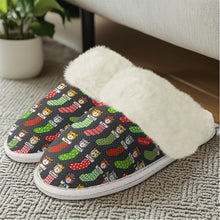 Load image into Gallery viewer, Cotton slippers with fur edges
