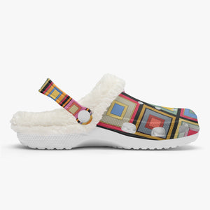 colorful square- Lined  Clogs