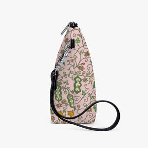 Beans on Pink-Zipper Sling  Bag