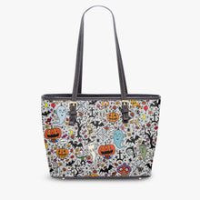 画像をギャラリービューアに読み込む, 586. Large Leather Tote Bag Halloween-tote bag
