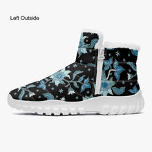 Load image into Gallery viewer, Blue flower- Fur Zipper Up Boots
