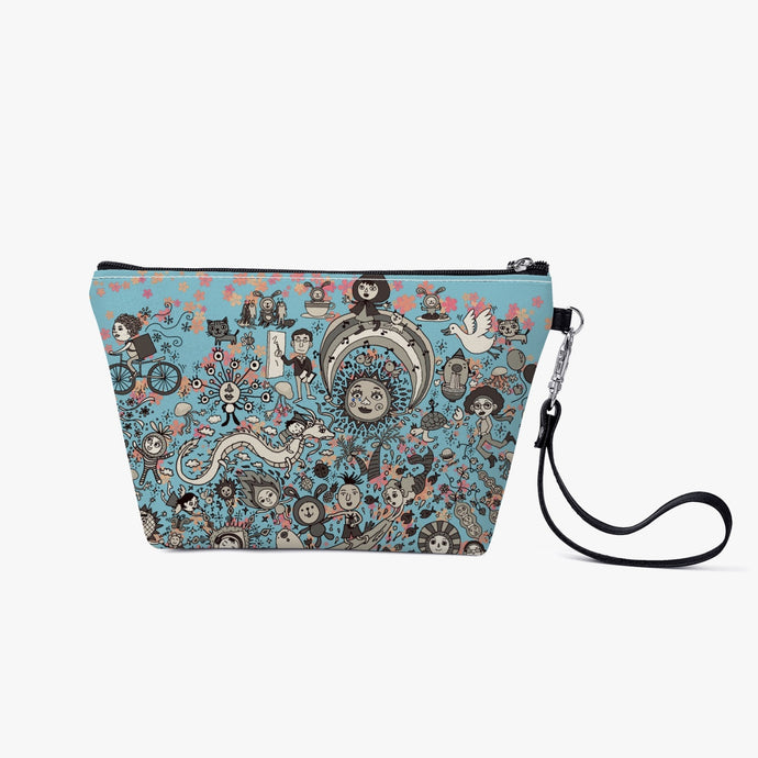 Unknown World in Blue-Zipper Sling  Bag