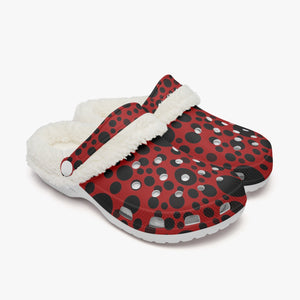 Red with black dots-Lined Clogs