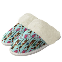 Load image into Gallery viewer, Cotton slippers with fur edges
